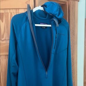 Patagonia R1 Fleece Pullover Hoody Teal Size Large